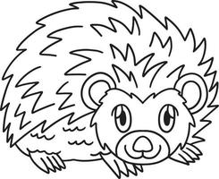 Hedgehog Coloring Page Isolated for Kids vector