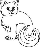 Cat Coloring Page Isolated for Kids vector