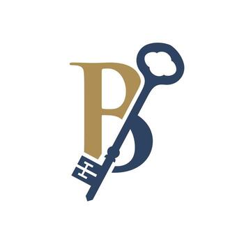llave inicial b elegante vector