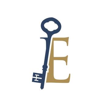 Initial E Elegant Key vector