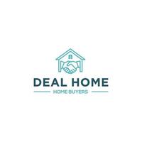 Handshake House Logo Icon Design.Home Deal Logo