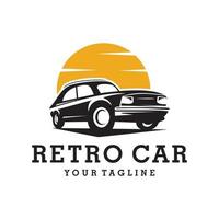 vector de plantilla de diseño de logotipo de coche retro