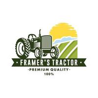 plantilla de vector de logotipo de granja de tractor