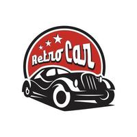 vector de plantilla de diseño de logotipo de coche retro