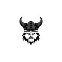 Viking warrior logo design vector illustration