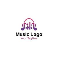 Ilustración de vector de diseño de plantilla de logotipo de música