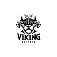 Viking warrior logo design vector illustration