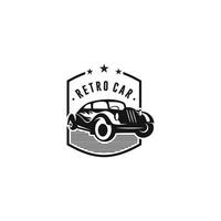 vector de plantilla de diseño de logotipo de coche retro