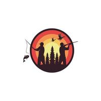 Outdoor Hunter Logo Design Vector Template