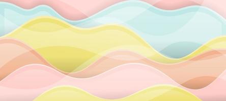 Abstract Colorful Pastel Color Wavy Background vector