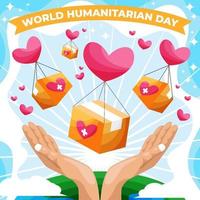 World Humanitarian Day Poster Concept vector