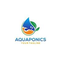 plantilla de vector de stock de logotipo de acuaponia