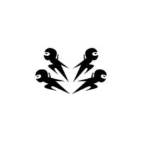 plantilla vectorial de diseño de logotipo ninja