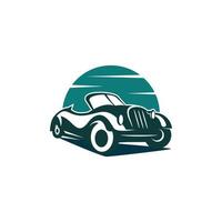 vector de plantilla de diseño de logotipo de coche retro