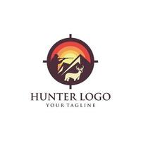 plantilla de vector de diseño de logotipo de cazador al aire libre