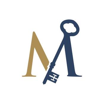 clave m inicial elegante vector
