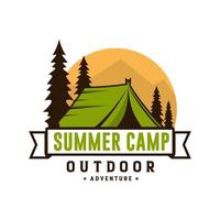 Vintage Summer Camp Logo Template vector