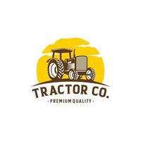 plantilla de vector de logotipo de granja de tractor