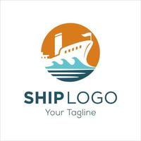 Cruise ship logo template