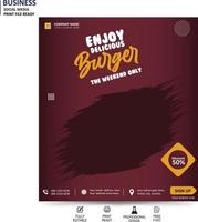 plantilla de banner de redes sociales de hamburguesa especial vector gratis