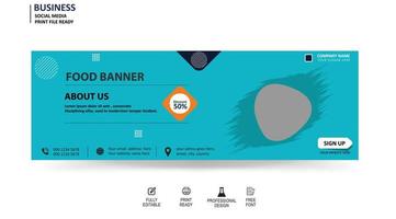 Flat design of food Banner Free Vector