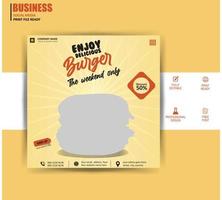 Special burger social media banner template Free Vector