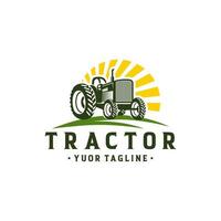 plantilla de vector de logotipo de granja de tractor