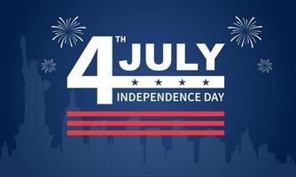 Fourth of July background - American Independence Day vector illustration - 4th of July typographic design USA