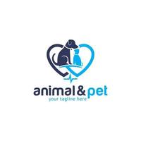 Cat and Dog Logo Design Template vector