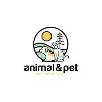 plantilla de diseño de logotipo de gato y perro vector