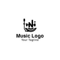 Ilustración de vector de diseño de plantilla de logotipo de música