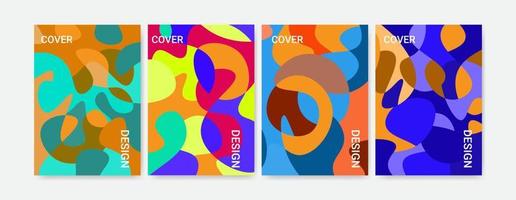 Set Of Geometrical Cover Design Template In A4 Size vector