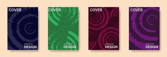 Set Of Geometrical Cover Design Template In A4 Size vector