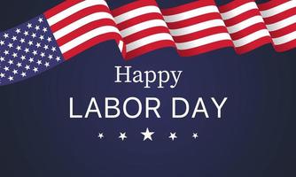 Happy Labor day design illustration, Beautiful USA flag on dark blue background. vector