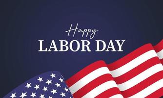 Happy Labor day vector illustration, Beautiful USA flag on dark blue background.