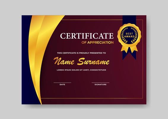 Elegant And Beautiful Certificate Template Design For  Corporate, Graduation, and Organization