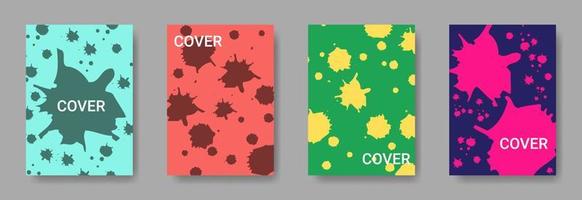 Set of Cover Ink Splash Background In A4 Size vector