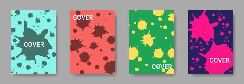 Set of Cover Ink Splash Background In A4 Size