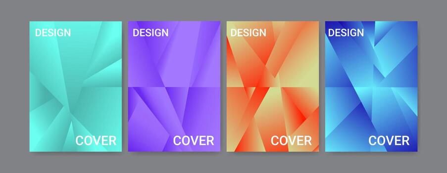 conjunto de plantilla de diseño de portada geométrica en tamaño a4 vector