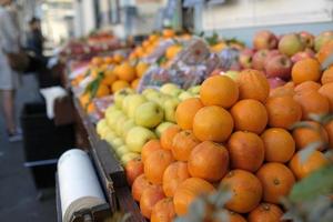 Goods at a green grocer in Marseille, France photo