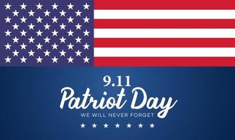 día del patriota usa nunca olvides el cartel de diseño 9.11 - ilustración de diseño vector