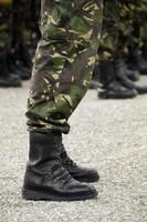 Soliders standing in a row at a military parade photo