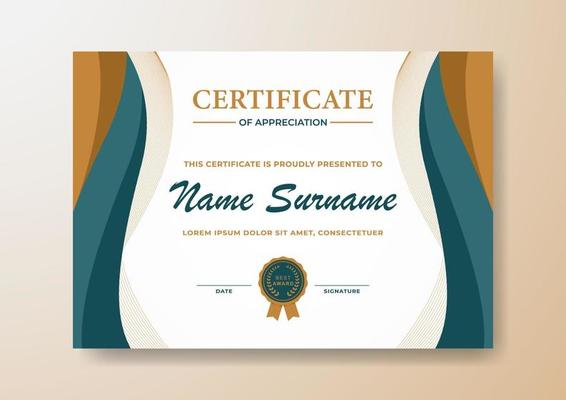 Elegant And Beautiful Certificate Template Design For  Corporate, Graduation, and Organization