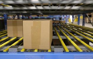 Selective focus inside a logistics and distribution center photo