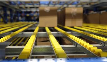 Selective focus inside a logistics and distribution center photo