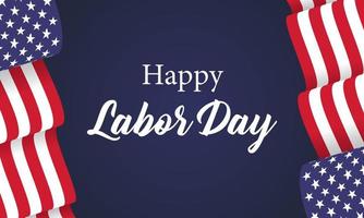 Happy Labor day vector illustration, Beautiful USA flag on dark blue background.