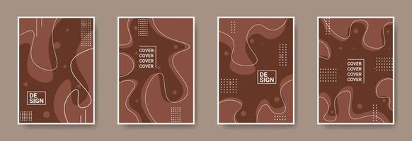 Set Of Brown Cover Template Design In A4 Size vector