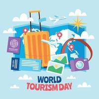 World Tourism Day Cartoon Concept vector