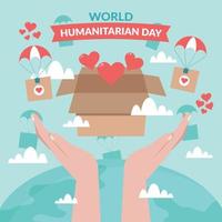 World Humanitarian Day with Box Charity Concept vector