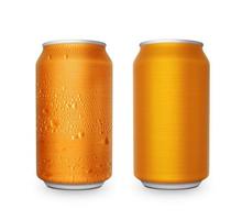 Orange aluminum can on Isolated on a white Background photo